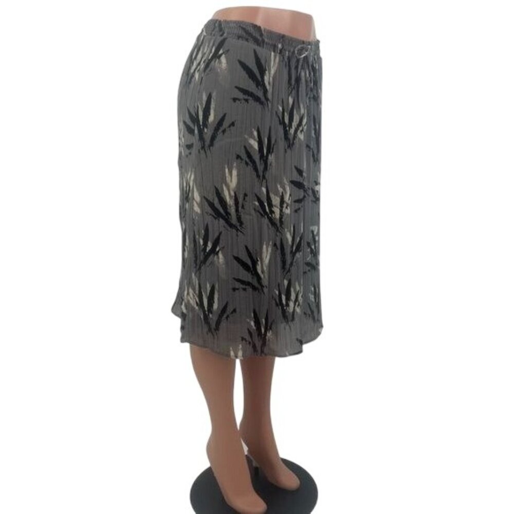 Vintage Y2K Urban Outfitters Gray Printed Flowy Chiffon Elasticized Midi Skirt - Picture 6 of 12